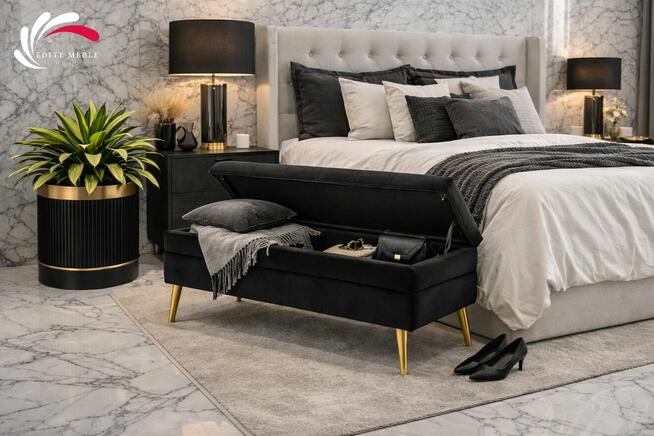 Ławka pikowana ze schowkiem | Kolekcja GG-2