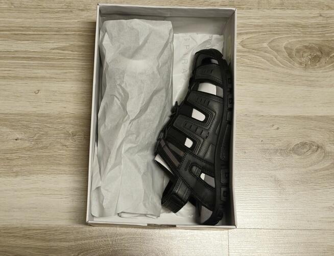 Geox Męskie sandały sportowe Uomo Strada C, czarne, 43 EU