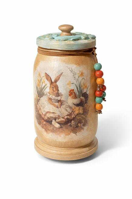 Lampion jajko sloik decoupage