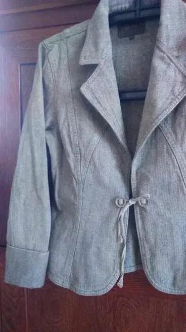 Żakiet naturalny bawełna -jodełka M bolerko - jak len