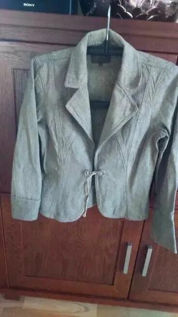 Żakiet naturalny bawełna -jodełka M bolerko - jak len