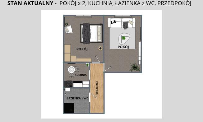 2 pokoje na 2 piętrze - ul. Jana Pawła II