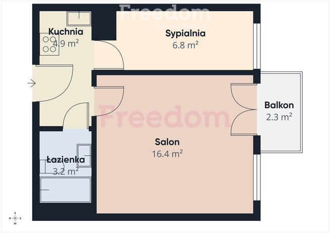 2 pokoje z balkonem gotowe do wejścia – Złocień