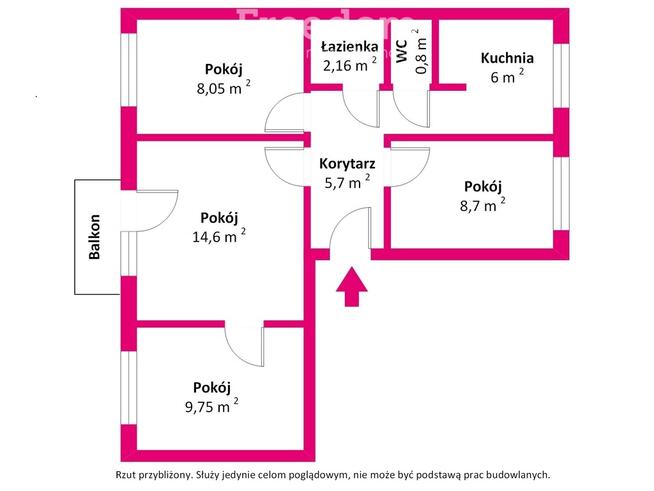 4 pokoje w centrum Koła z balkonem