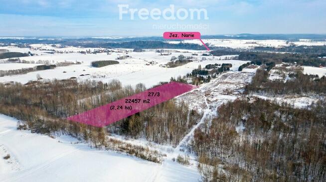 Malownicza działka 750m od jez Narie Warmia Mazury