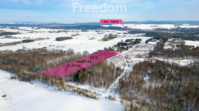 Malownicza działka 750m od jez Narie Warmia Mazury