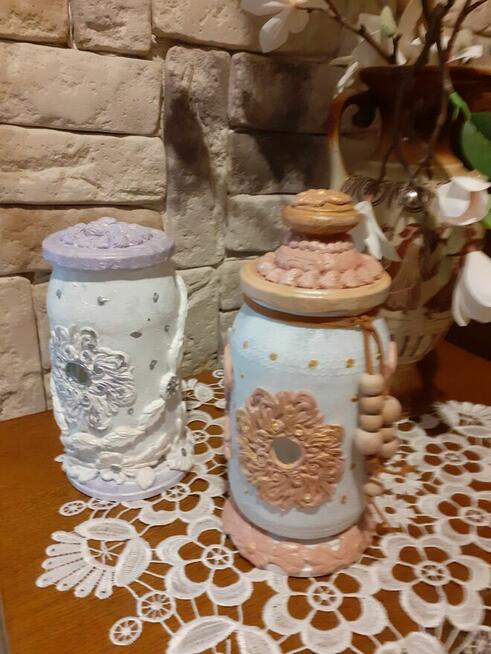 Lampion jajko sloik decoupage