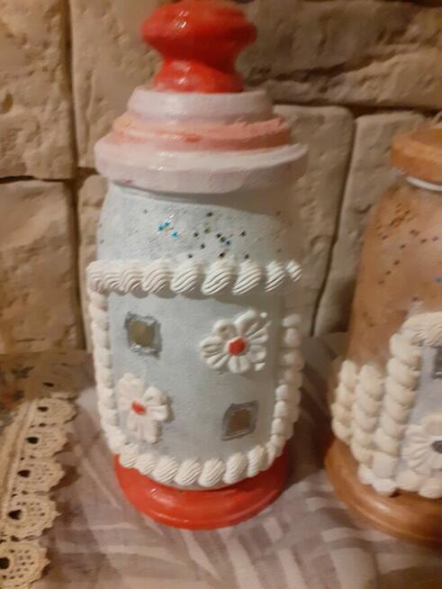 Lampion jajko sloik decoupage