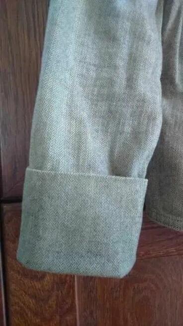 Żakiet naturalny bawełna -jodełka M bolerko - jak len