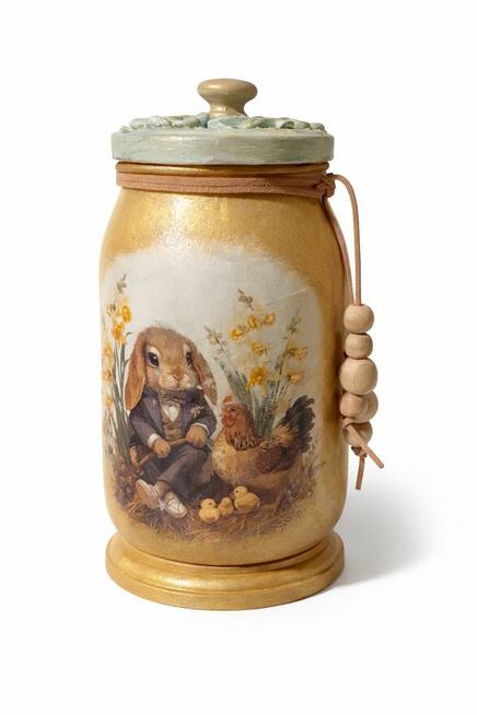 Lampion jajko sloik decoupage