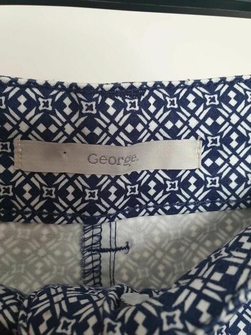 Eleganckie spodnie granat - białe wzór George M