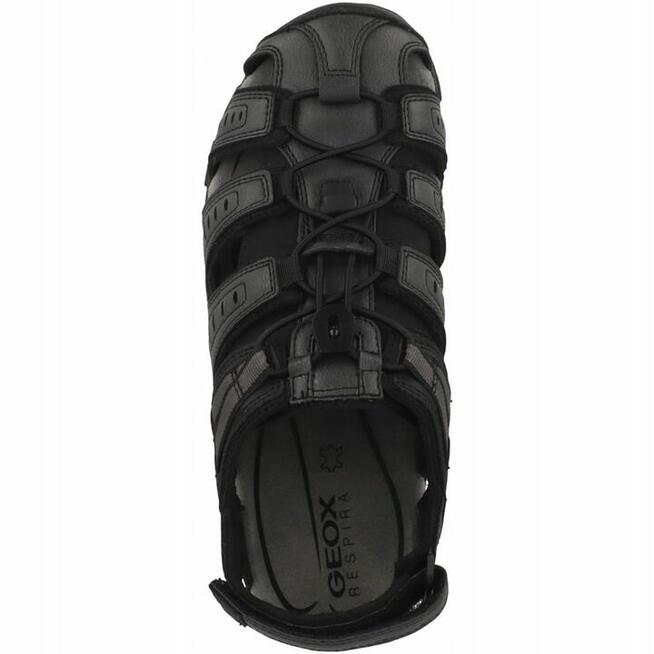 Geox Męskie sandały sportowe Uomo Strada C, czarne, 43 EU