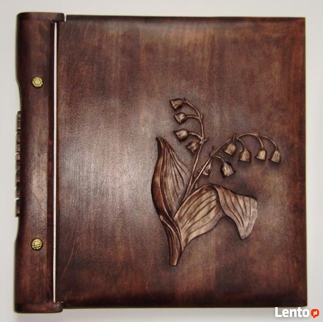 Album fotograficzny, drewniany, rzeźbiony, stylowy