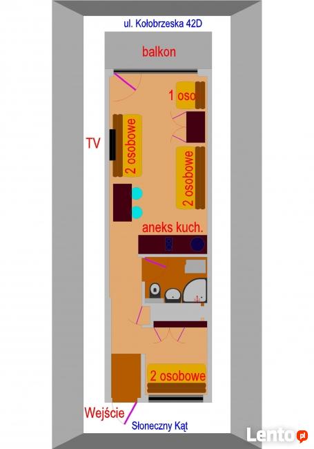 Mieszkanie 2-pok. Słoneczny Kąt - Całoroczne