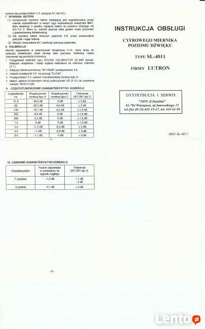 Cyfrowy miernik poziomu dźwięku SL-4011