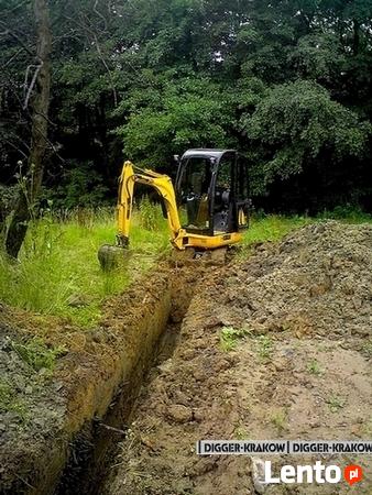 Usługi minikoparką Wynajem minikoparki Skawina Mogilany