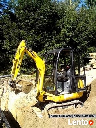 Usługi minikoparką Wynajem minikoparki Skawina Mogilany