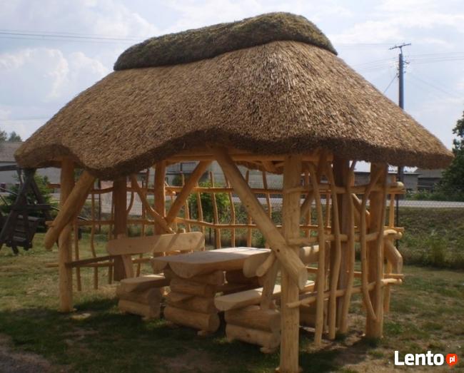 Altanka z bali kryta strzechą, altany na zamówienie