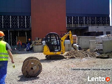 Usługi minikoparką Wynajem minikoparki Skawina Mogilany