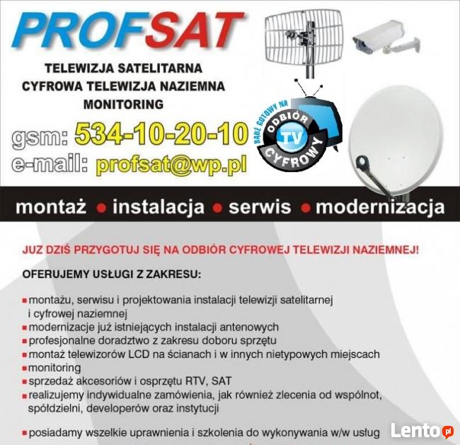INSTALACJA montaż SERWIS ANTEN telewizji SATELITARNEJ i DVBT