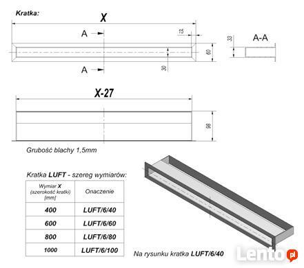 KRATKA KOMINKOWA LUFT 6X40 SZLIFOWANA