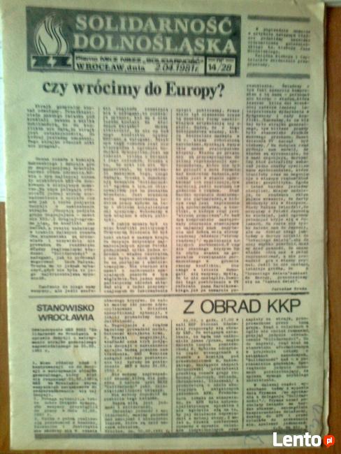 Sprzedam gazetki Solidarność Dolnośląska.