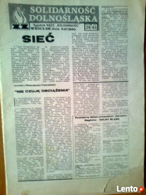 Sprzedam gazetki Solidarność Dolnośląska.