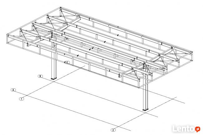 Zadaszenie stacji paliw 16x8 (m)