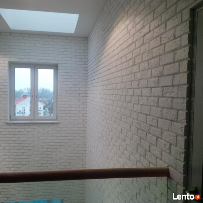 Biała cegła z gotową fugą płytki ścienne gipsowe