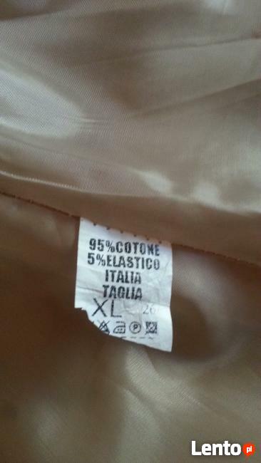 Włoski Wiosenny płaszcz typu trencz kolor beż nowy!