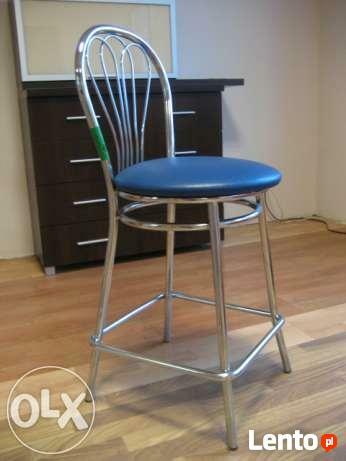 Krzesło kuchenne /barowe niebieskie chrom