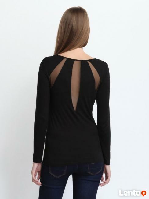 Czarna bluzka ze wstawkami na plecach Top secret