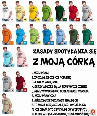 Koszulka męska - Zasady spotykania się z moją córka