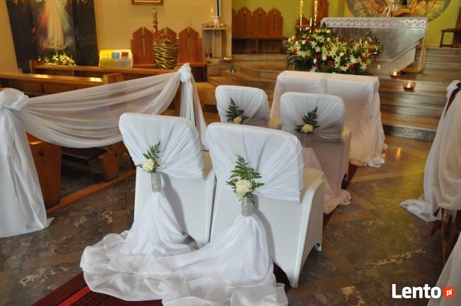 Pokrowce na krzesła Lublin 3,50 zł nowe ślub wypożyczenie