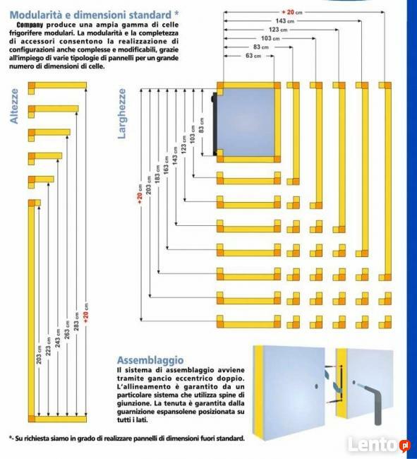komora chłodnicza modułowa camlock , na wymiar