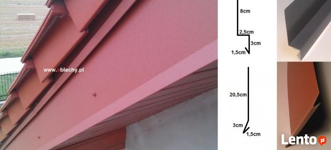 Obróbki blacharskie - Pas nadrynnowy listwa kominowa na dach