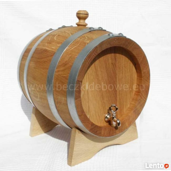 Beczka dębowa 3 litrów kran drewno - Idealna na stół Weselny