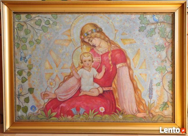 JEDYNY ORYGINALNY OBRAZ OLEJNY NA PŁÓTNIE * MADONNA* E. HOMA