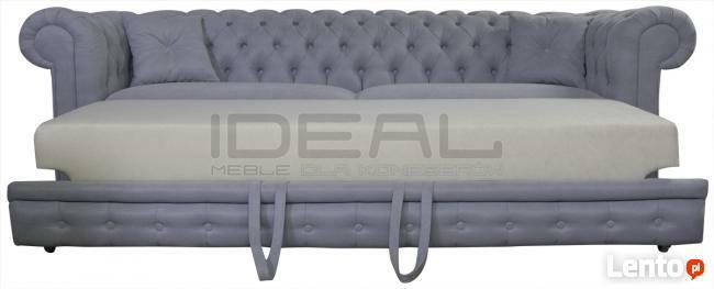 Pikowana Sofa Chesterfield March Rem z funkcją spania