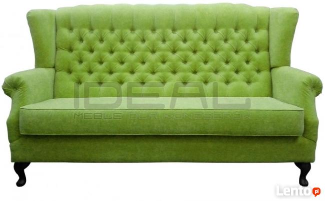 Stylowa sofa Chesterfield Uszak w tkaninie