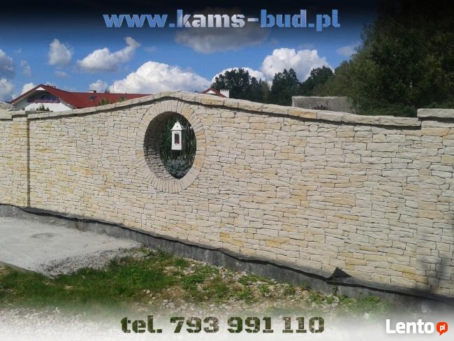 Ogrodzenie z kamienia , płoty z kamieni piaskowiec Kraków