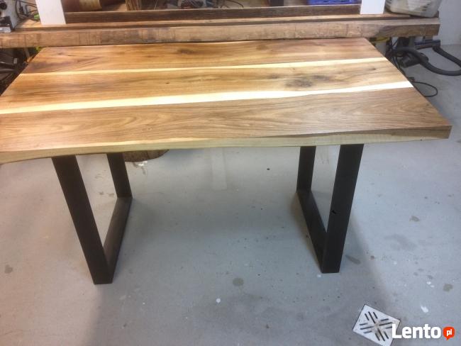 stół drewno stal loft