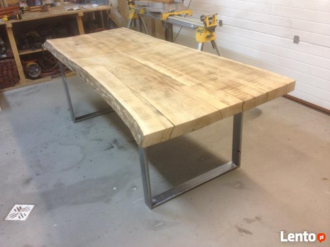 stół drewno stal loft