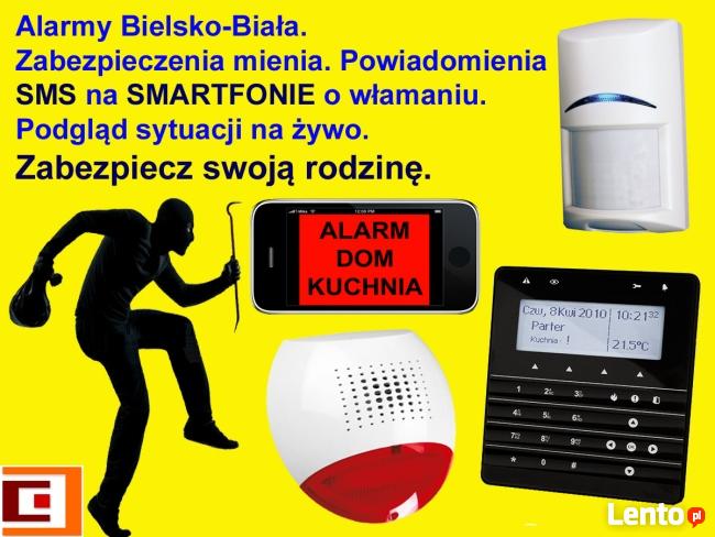 Alarmy sterowane telefonem. Dom lub firma. Bielsko-Biała.