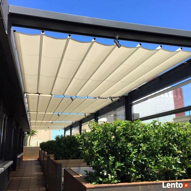 Płócienne zadaszenia pergoli -pergotendy