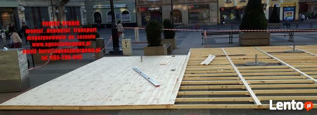 podest pod ogródek piwny montaz demontaz transport