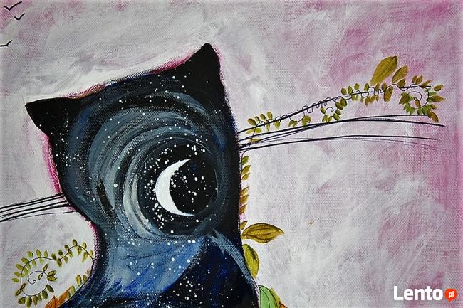 Akryl na płótnie, obraz "KOT JESIENNY" artystki A.Laube