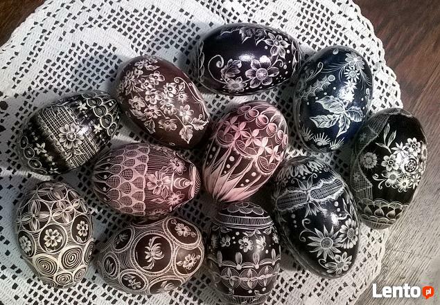 Jaja wielkanocne rękodzieło jajka gęsie wydmuszki kraszanki