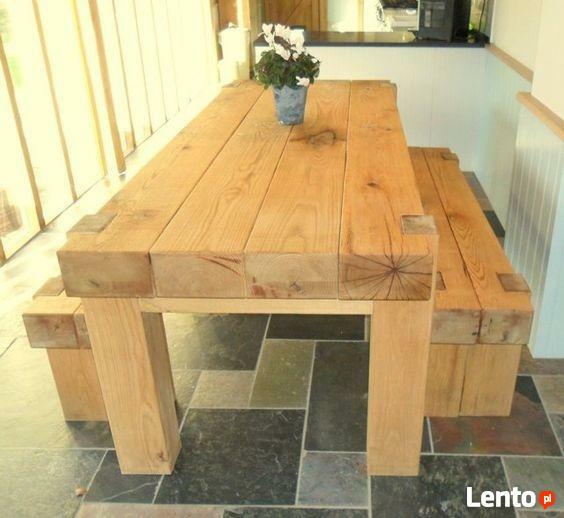 Masywny, Lity Kuchenny stól Dębowy -- Mebel na lata