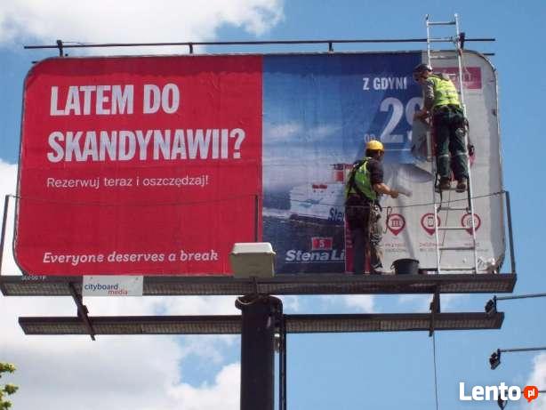 Montaż reklamy wielkoformatowej, wyklejanie bilbordów